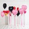 30Pcs 18 Inch Pink Black Heart Balloons Heart Shape Foil Mylar Balloons Decoration for Romantic Wedding Bridal Shower Anniversary Engagement Party Supplies